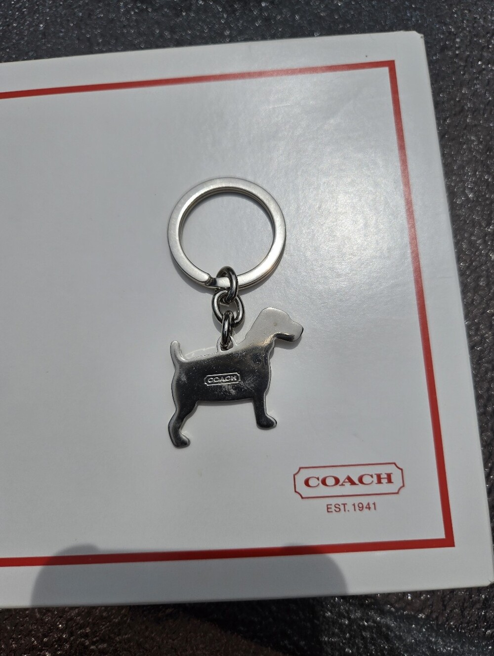 Vintage Coach Red Dog Keyring Charm with Silver Trim - Picture 2 of 2